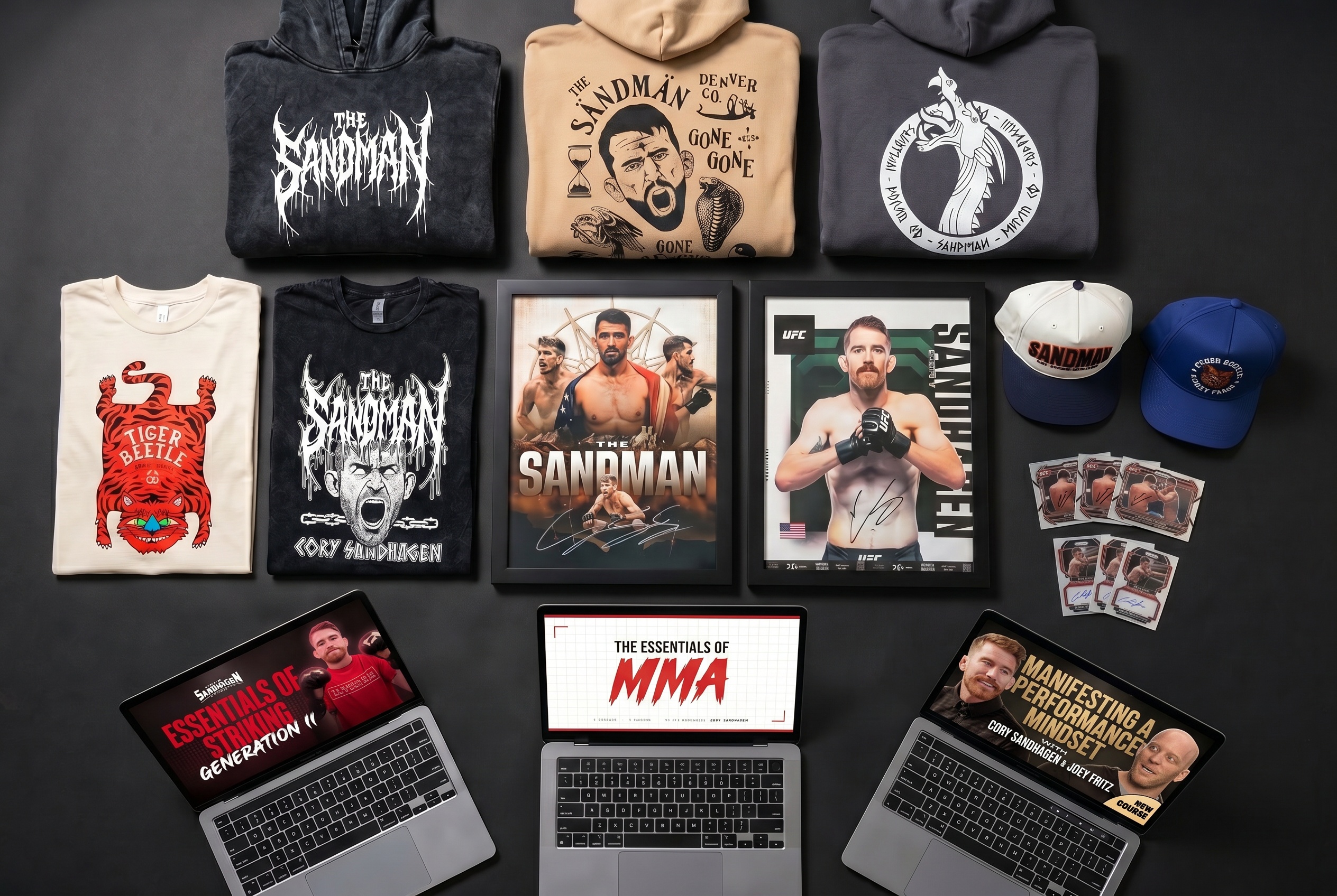 The entire prize: all merch plus the paid course library